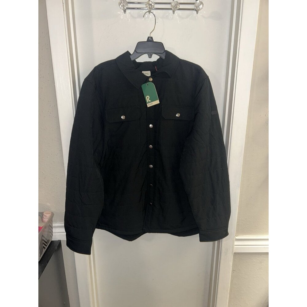 ROW Right Of Way Black Quilted Button Up Insulated Casual Workwear Jacket XXL - Picture 2 of 7